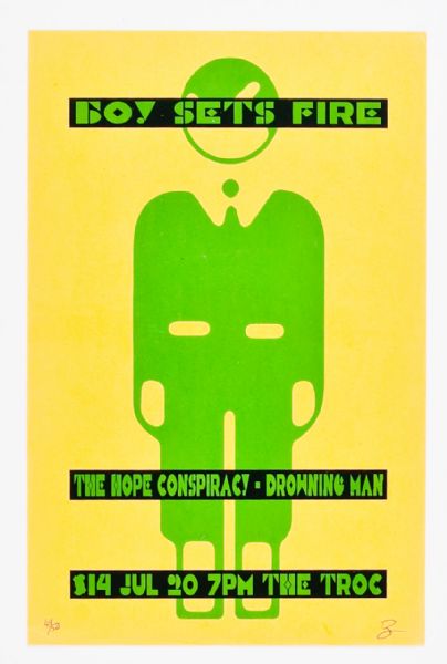 Boy Sets Fire at Trocadero Original Poster Signed and Numbered (41/50) by Artist